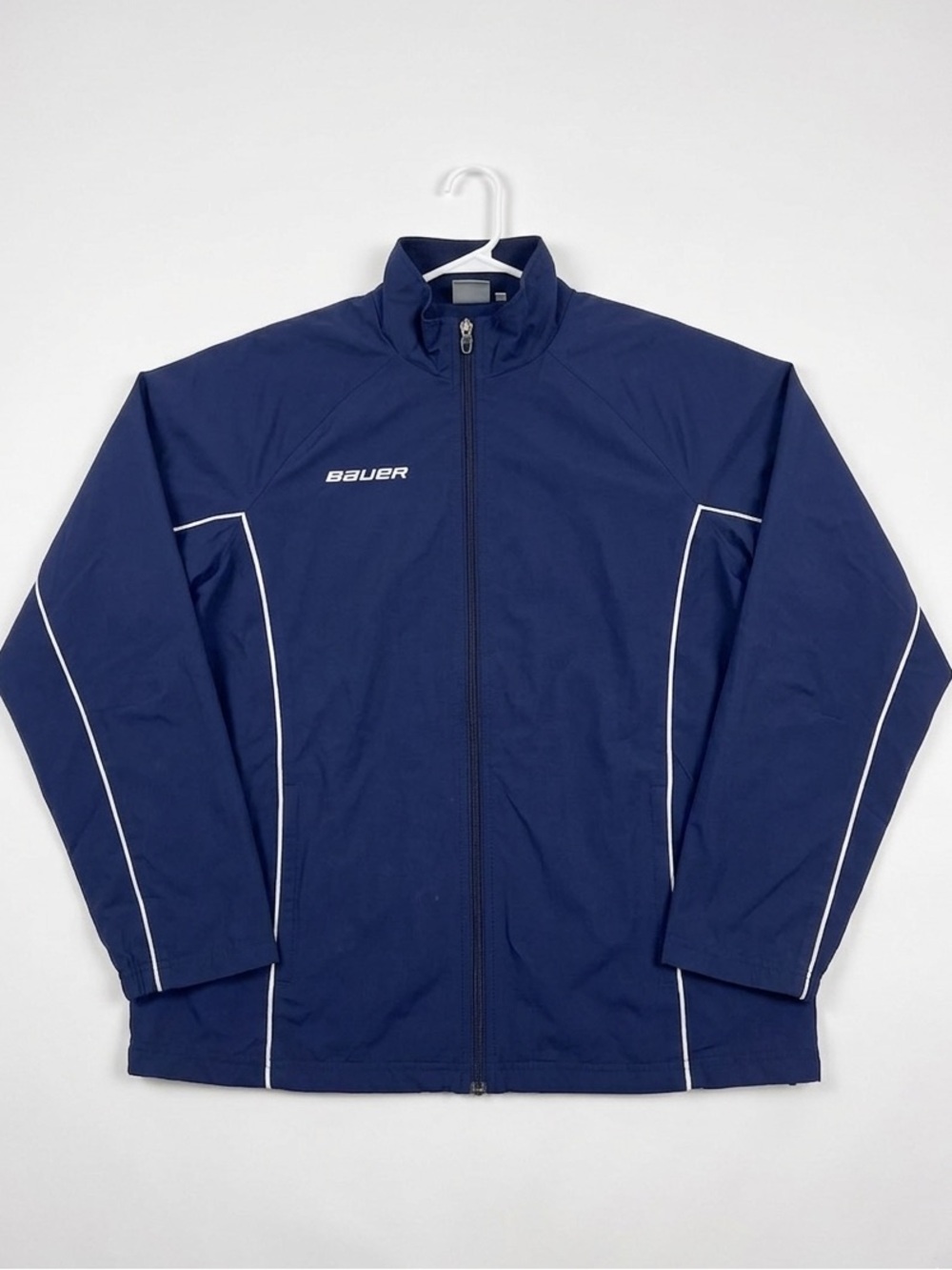 Blank Bauer Hockey Jacket Navy and White